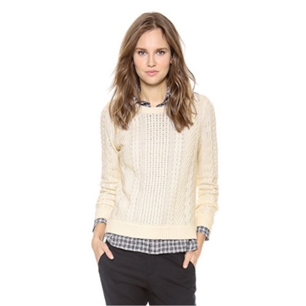 Rag & Bone Peyton Lambswool Cable-knit Sweater Size XS